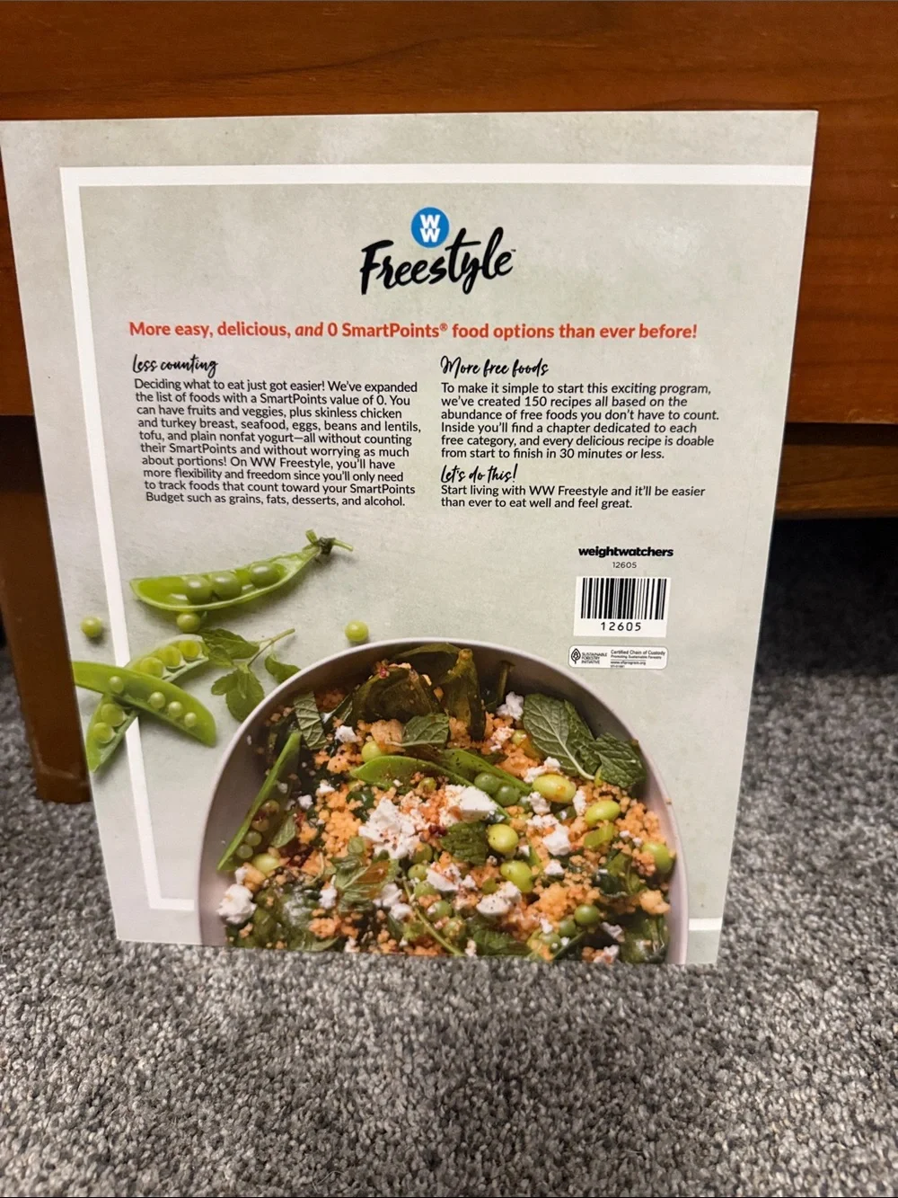 Weight Watchers Cookbook with White, Green, Red and Black Cover